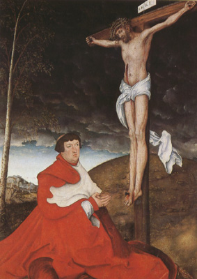 Cardinal Albrecht of Branden-burg before the Crucified Christ (mk08)